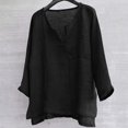 thumbnail image 2 of Mens Summer Long Sleeves ?Neck Comfortable Loose Blouse Tops, 2 of 9