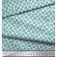 thumbnail image 2 of Soimoi Green Satin Silk Fabric Square & Triangle Geometric Print Fabric by Yard 42 Inch Wide, 2 of 3