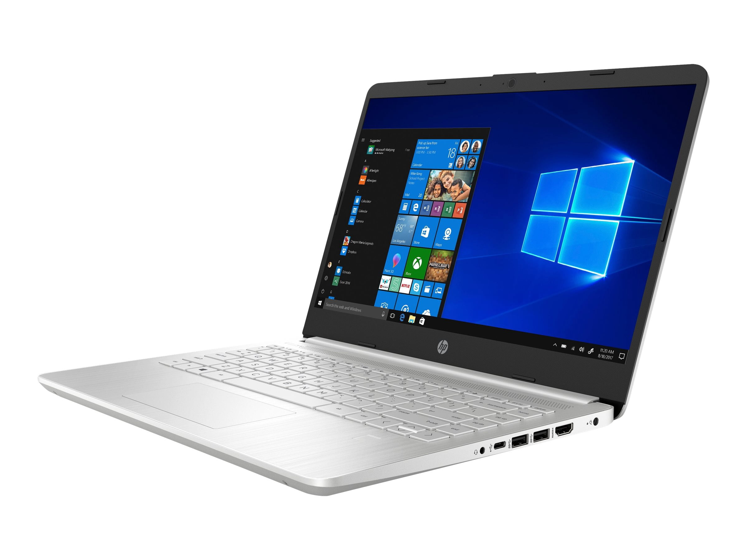 HP Laptop 14-dq2020ca - Intel Core i3 - 1125G4 / up to 3.7 GHz - Win 10 Home in S mode - UHD Graphics - 4 GB RAM - 128 GB SSD TLC - 14" IPS 1920 x 1080 (Full HD) - Wi-Fi 6 - natural silver