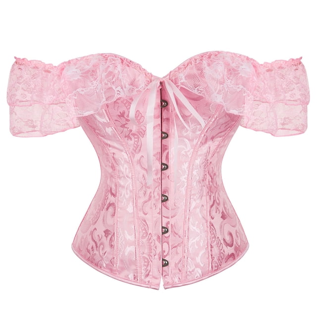 LSLJS Ladies Sexy Prints Lace Patchwork Retro Style Strappy Backless Bra Tight Waist Shapewear