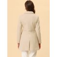 thumbnail image 4 of INSPIRE CHIC Women's Peter Pan Collar Single Breasted Mid Length Overcoat Beige M, 4 of 6