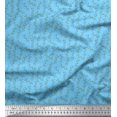 thumbnail image 1 of Soimoi Blue polyester Crepe Fabric Beech Leaves Fabric Prints By Yard 52 Inch Wide, 1 of 3