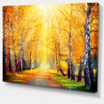 thumbnail image 2 of Yellow Autumn Trees in Sunray - Large Landscape Canvas Art Print, 2 of 4