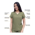 thumbnail image 3 of Adar Pro Movement Booster Scrub Set For Women - Sweetheart V-Neck Scrub Top & Yoga Jogger Scrub Pants, 3 of 7
