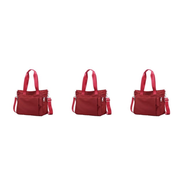 relayinert Sac à Main pour Femmes - Nylon Résistant aux Déchirures Fabriqué avec Plusieurs Façons de Transporter Sac à Bandoulière Rouge Vin Ensemble de 3