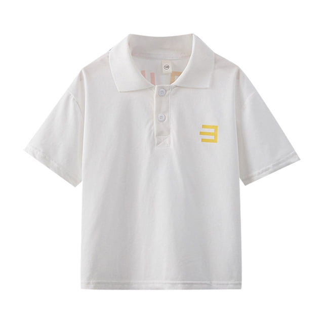 Chemise Polo Garçon Chemise Unie Garçon Chemise de Rugby Boutonnée Hauts à Manches Courtes 11-12 Ans Mode Garçon