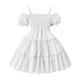 thumbnail image 1 of Birdeem Robe à Manches Courtes Col Rond Filles Été Nouvelle Sans Manches Volants Dentelle Broderie Maille Princesse Jupe Nœud, 1 of 1