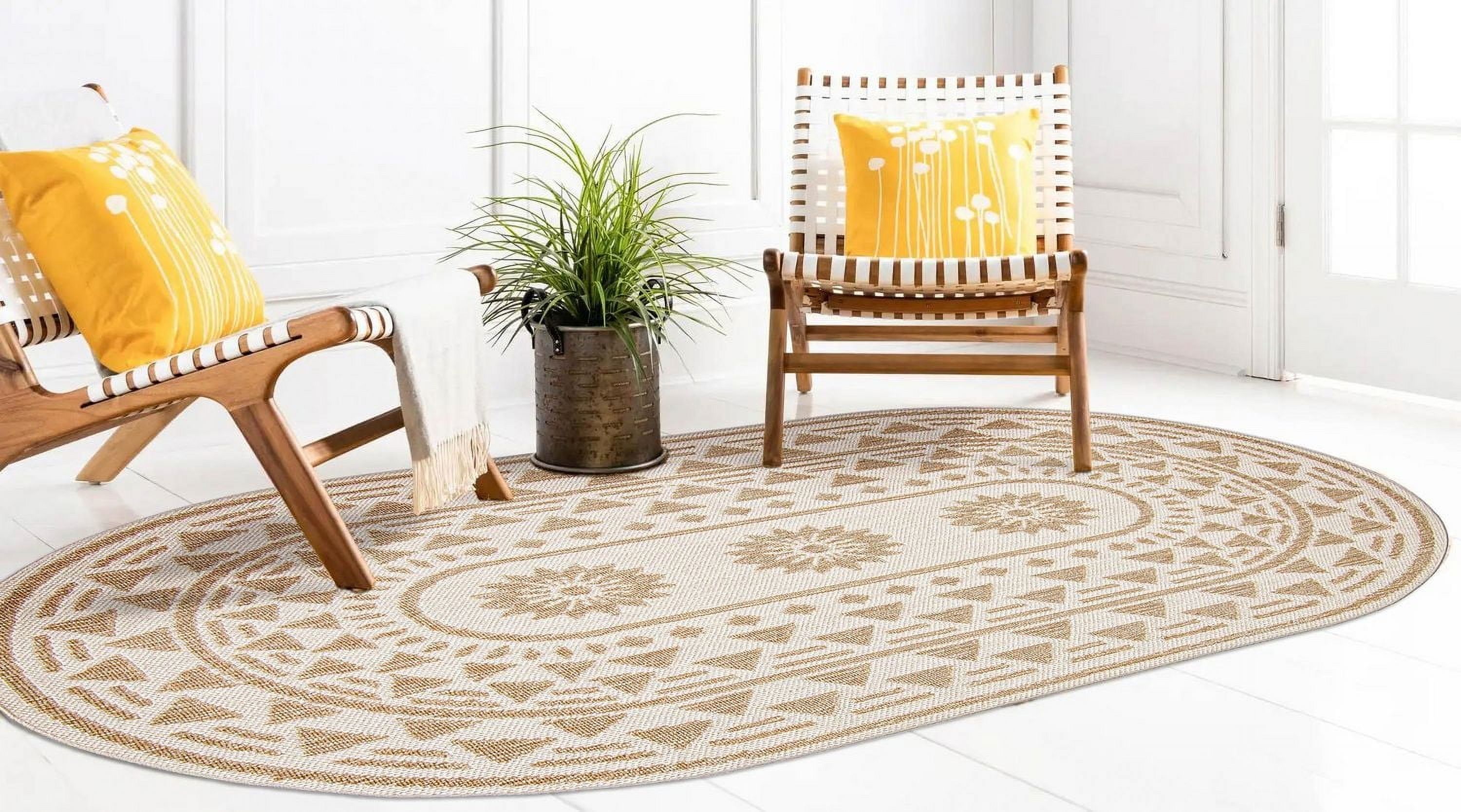 ECARPET Jute Style Area Rug for Bedroom, Living Room, Dining Room Finley Collection