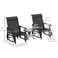 thumbnail image 2 of CoSoTower 3PCs Gliding Rocking Chair & Bistro Tea Table Set, Black, 2 of 7