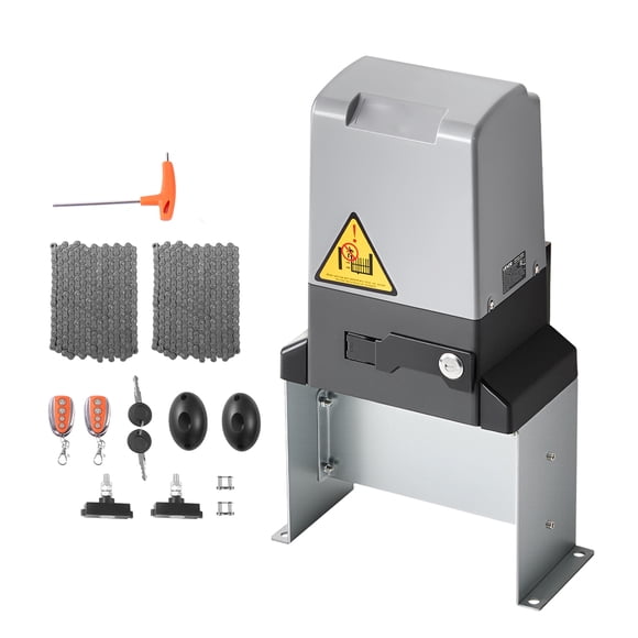 KFFKFF Automatic Gate Opener, 1200W Electric Sliding Gate Opener for Doors up to 65.6ft 5732lbs, Chain Drive Rolling Door Motor with Infrared Sensor