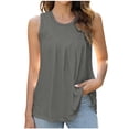 thumbnail image 2 of Timegard Camisoles pour Femmes Col Rond Sans Manches Froncées Élégantes Tuniques Décontractées à Porter avec des Leggings, 2 of 4