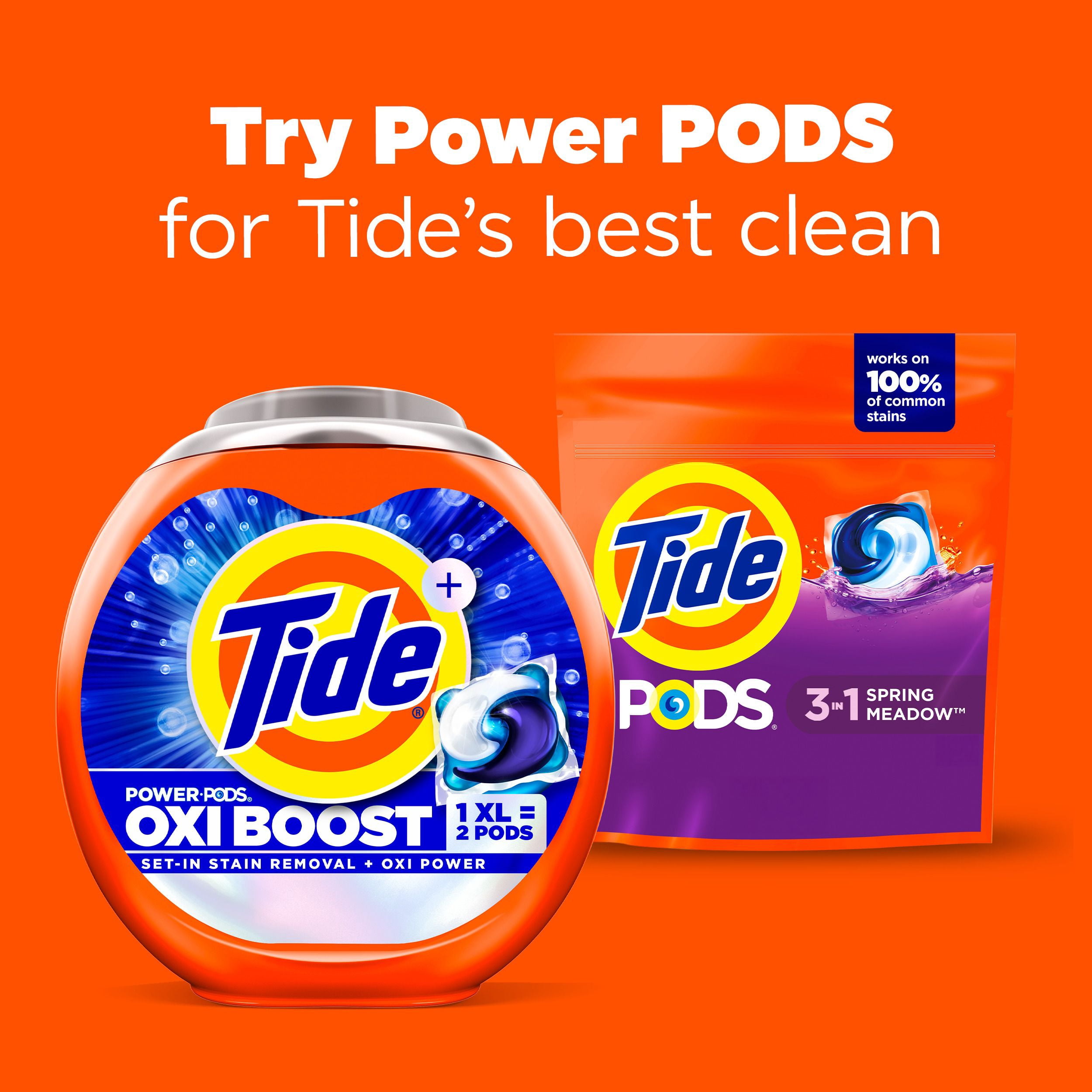 Tide Capsules de Détergent à Lessive, Parfum Prairie Fleurie, 3 en 1 Détachant, Éliminateur d'Odeurs, Protecteur des Couleurs, Capsules de Savon à Lessive Concentré, 16 Unités