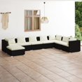 thumbnail image 1 of vidaXL 8 Piece Garden Lounge Set with Cushions Poly Rattan Black, 1 of 5