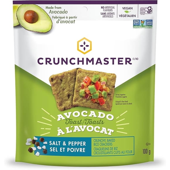 Toasts à l'avocat Crunchmaster sel et poivre