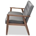thumbnail image 4 of Baxton Studio Sorrento Sofa Capitonné Gris et Noyer, 4 of 6