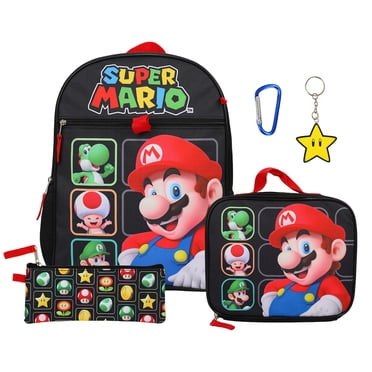 Super Mario Bros. Characters 5 Piece Kids 16" Backpack Set