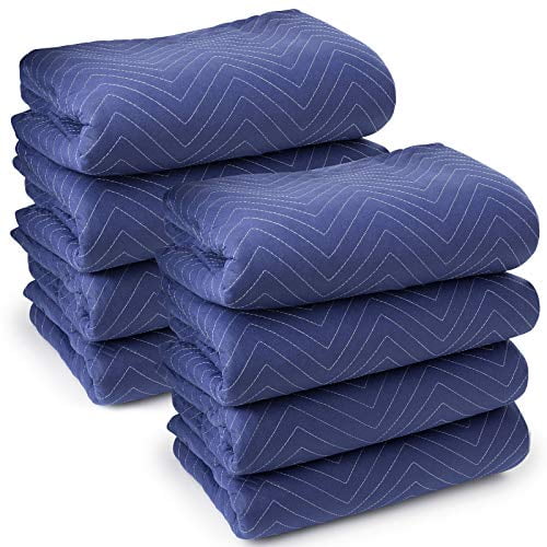 Sure-Max 8 Couvertures de Déménagement et d'Emballage - Deluxe Pro - 80 Pouces x 72 Pouces (Poids de 40 lb/dz) - Protège-Meubles Matelassés Professionnels pour l'Expédition Bleu Royal