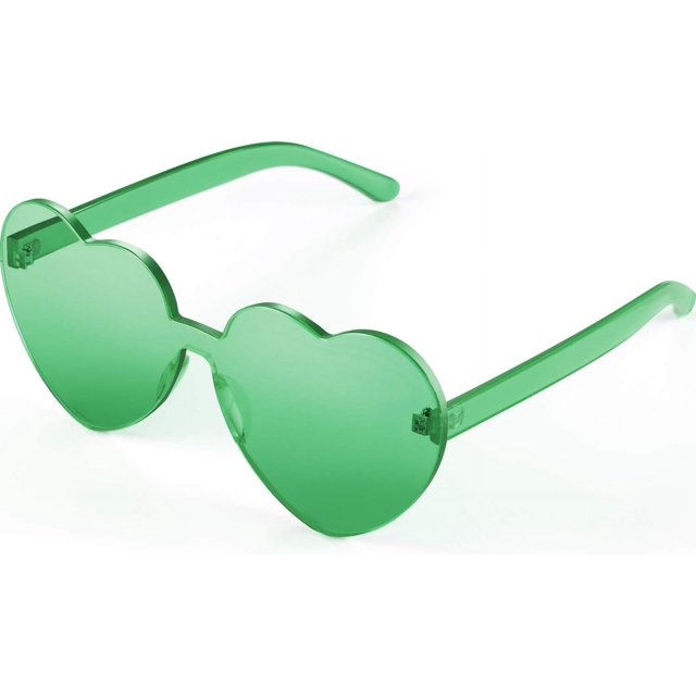ORUYROP Heart Shape Sunglasses Rimless Transparent Heart Glasses Colorful Party Favors