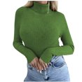 thumbnail image 1 of hoksml Chandail à Col Roulé pour Femme, Base, Couleur Unie, Coupe Ajustée, Tricot, Mode, Doux, Superposition, Essentiel pour l'Hiver, 1 of 5