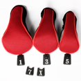 thumbnail image 2 of A99 Golf H03 Wood Driver Head Covers Red/Black Headcovers Interchangeable No. Tags 3pcs/Set, 2 of 3