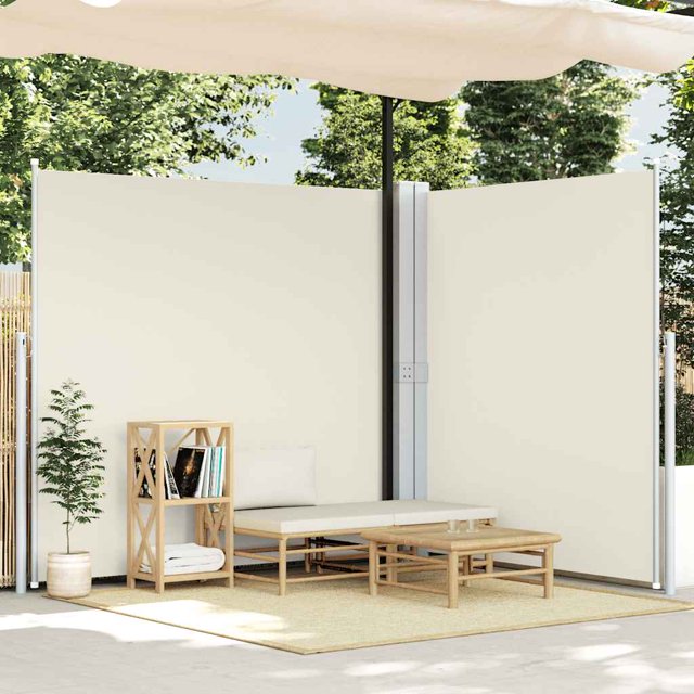 vidaXL Auvent Rétractable Double Face pour Patio 170x600 cm Crème