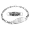 thumbnail image 1 of MedicEngraved Stainless Steel Custom Medical Alert Bracelet - 5mm Curb Link, 1 of 7