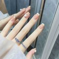 thumbnail image 2 of HLONK 24Pcs Gel Press on Nails  Gel French Long Fake Nails  Press on Tips With Glue  Rhinstone with Butterfly  NO.13, 2 of 7