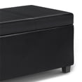 thumbnail image 4 of Simpli Home Avalon 44 Pouces Ottomane de Rangement à Dessus Relevable en Similicuir, Noir Minuit, 4 of 10