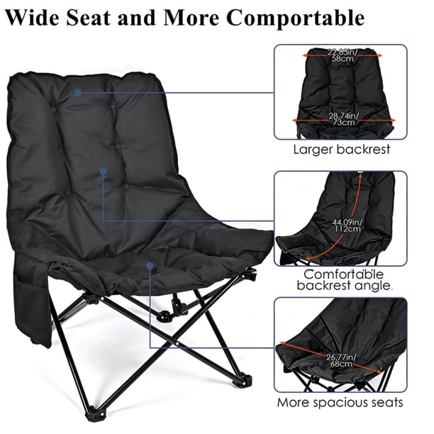 Chaise De Camping NORDMUT – Dossier Haut, Réglable En 4 Positions – Supporte 140 Kg – Avec Porte-gobelet Et Poche – Gris Cendré