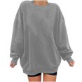 thumbnail image 1 of Penkiiy Chandail pour Femmes Mode Chandail Décontracté à Manches Longues à Col Rond Imprimé pour Femmes Hauts Blouse Gris Vêtements Y2K, 1 of 6