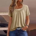 thumbnail image 1 of asjyhkr T-Shirts d'Été pour Femmes Col Rond Manches Courtes Légers T-Shirts Décontractés Mode Confortables Basiques, 1 of 6