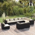thumbnail image 1 of vidaXL 10 Piece Garden Lounge Set with Cushions Poly Rattan Black, 1 of 5