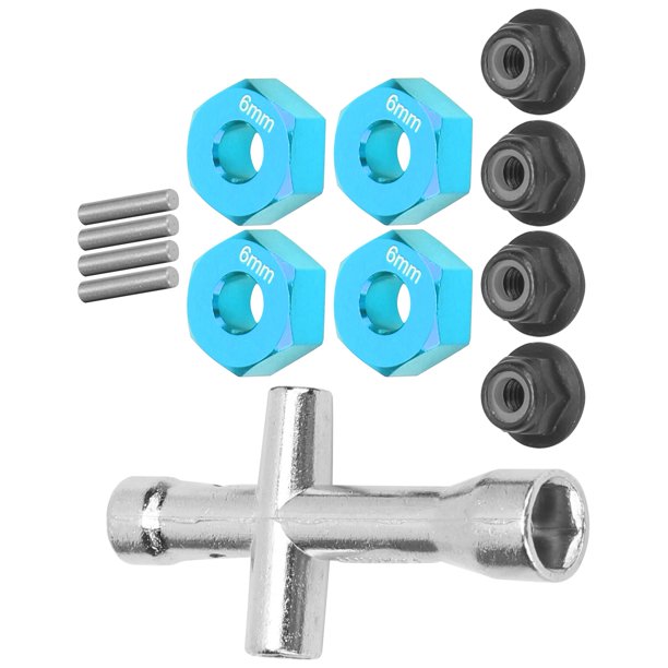 VGOL – 8 Adaptateurs Hexagonaux 12 X 10 Mm Pour Roues De Voiture RC 1:10 – Alliage D’aluminium Noir