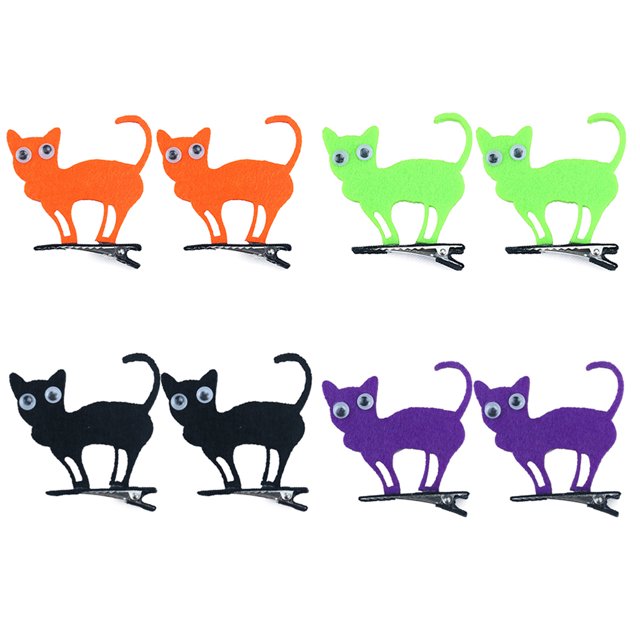 8PCS Halloween Hair Clip Creative Cat Design Hair Pin Hair Barrette for Girls