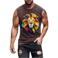 thumbnail image 2 of EGNMCR Débardeurs Homme Nouvelle Mode Décontractée Débardeur Sans Manches pour Homme Col Rond Imprimé Hawaïen Sport Col Rond, 2 of 5