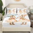 thumbnail image 3 of Erosebridal Animal Rabbit Bed Sheets Set Queen Size For Teens,Floral Bowknot Bedding Queen Size,Easter Decor,Ultra Soft,4 Pieces, 3 of 7
