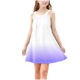 thumbnail image 3 of Milgrthf Robe Camisole Décontractée d'Été pour Filles, Tendance, Dégradé, Ample, Col Ras du Cou, Sans Manches, Ligne A Évasée, Robes pour 4-15 Ans, Violet, 7 Ans, 3 of 9