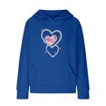 thumbnail image 4 of Posijego Sweat à Capuche Mignon pour Adolescentes, Graphique Cœur, Manches Longues, avec Poche, 4 of 6