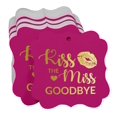 thumbnail image 3 of Inkdotpot Pack Of 50 Kiss The Miss Goodbye Bridal Shower Paper Tags DIY Craft Bracket Shape Real Gold Foil Hang Tags, 3 of 7
