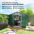 thumbnail image 4 of 7' x 4' Garden Storage Shed w/ Foundation Kit and Double Doors Green, 4 of 10