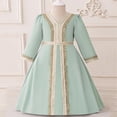 thumbnail image 2 of Summer Party Dress Muslim Infant Solid Lace Banquet Princess One Year Old, 2 of 9