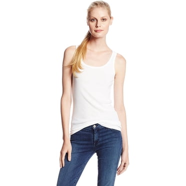 Splendid Débardeur Côtelé Sans Manches 1x1 pour Femme, Blanc, XX-Grand