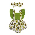 thumbnail image 1 of Xingqing Été Bébé Filles Imprimé Fruits Barboteuse Sans Manches Combinaison Tenues, 1 of 7