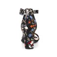 thumbnail image 2 of BLISSFUL STEP Women's Shoes Solid Color Open Toe Block High Heels Summer Sandals Black Flower 6, 2 of 7