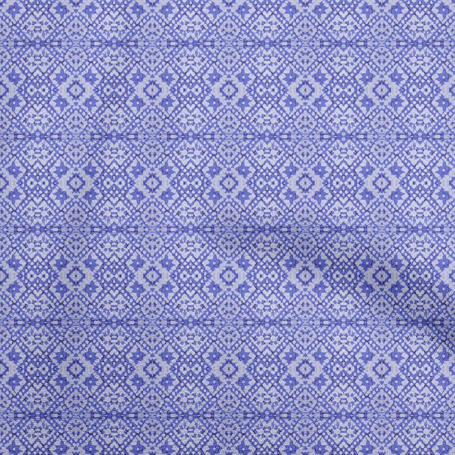 oneOone Polyester Spandex Blue Fabric Asian Ikat Sewing Craft Projects Fabric Prints By Yard 56 Inch Wide