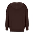 thumbnail image 5 of PEZHADA Économies d'Automne Chandail à Capuchon à Fermeture à Glissière Décontracté pour Femme, Veste Ouverte à l'Avant, Coupe Ample, Manteau à Manches Longues avec Cordon, Chandail à Capuchon avec Poche, Café, 5 of 5