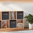 thumbnail image 3 of Aufmer Fabric Storage Cube 5.28GAL, Foldable Decorative Box, Non Woven Bin for Home Organizing, Collapsible Shelf Basket, Black Square Storage Container, 3 of 6