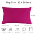 thumbnail image 3 of Zippered Cases Pillowcases Covers Egyptian Cotton 2-Pack (20 x 36 Inch, Fuchsia), 3 of 5