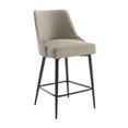 thumbnail image 4 of Olson Khaki Beige Fabric and Dark Metal Counter Chair, 4 of 5