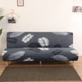 thumbnail image 4 of CHOK 2024 Futon Slipcover Armless Sofa Covers Stretch Sofa Bed Slipcover Protector Elastic (Light Gray Animal), 4 of 8